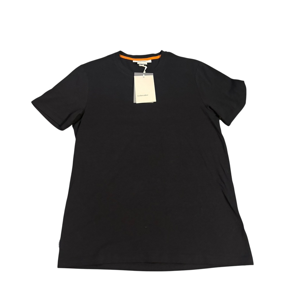 Icebreaker Mens Central Classic SS Tee Black Merino Wool Cotton Shirt‎ S NEW